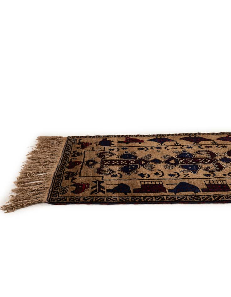 Detail image of 2' 2 x 9' 6  Hand Knotted Lahour Oriental Wool Runner Rug