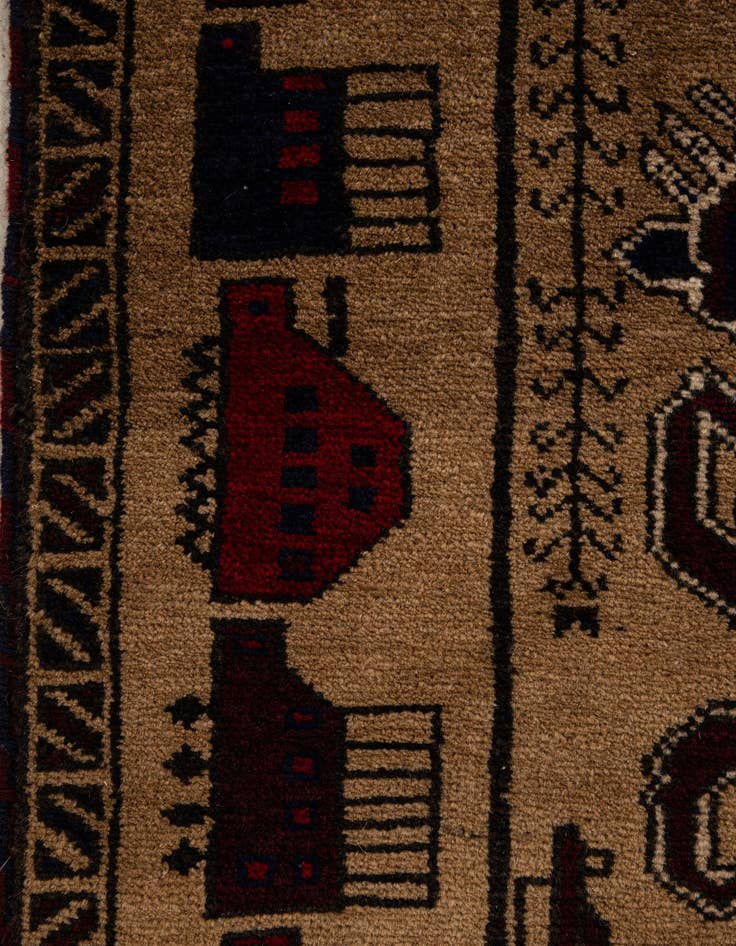 Detail image of 2' 2 x 9' 6  Hand Knotted Lahour Oriental Wool Runner Rug