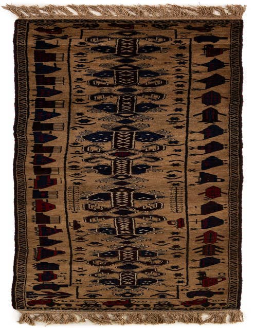 Detail image of 2' 2 x 9' 6 Hand Knotted Lahour Oriental Wool Runner Rug