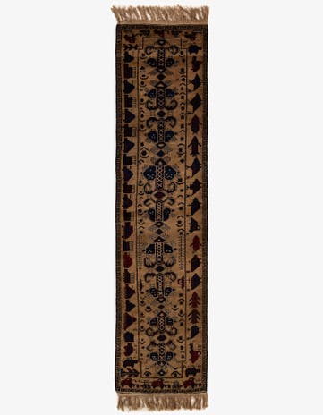 2' 2 x 9' 6 Hand Knotted Lahour Oriental Wool Runner Rug