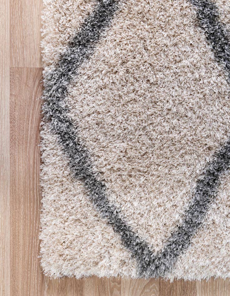 Detail image of 2' x 6' Luxury Trellis Shag Runner Rug