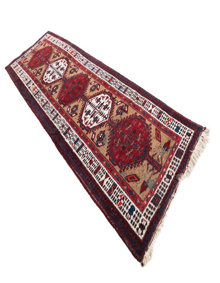 Detail image of 3' 4 x 11'  Hand Knotted Meshkin Persian Wool Runner Rug