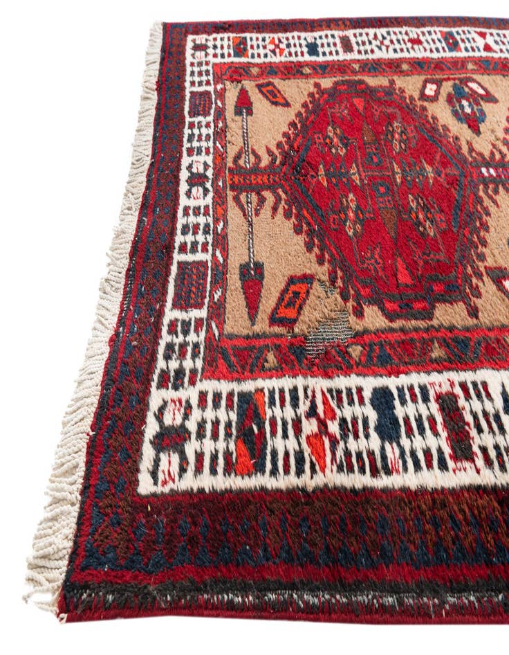 Detail image of 3' 4 x 11'  Hand Knotted Meshkin Persian Wool Runner Rug