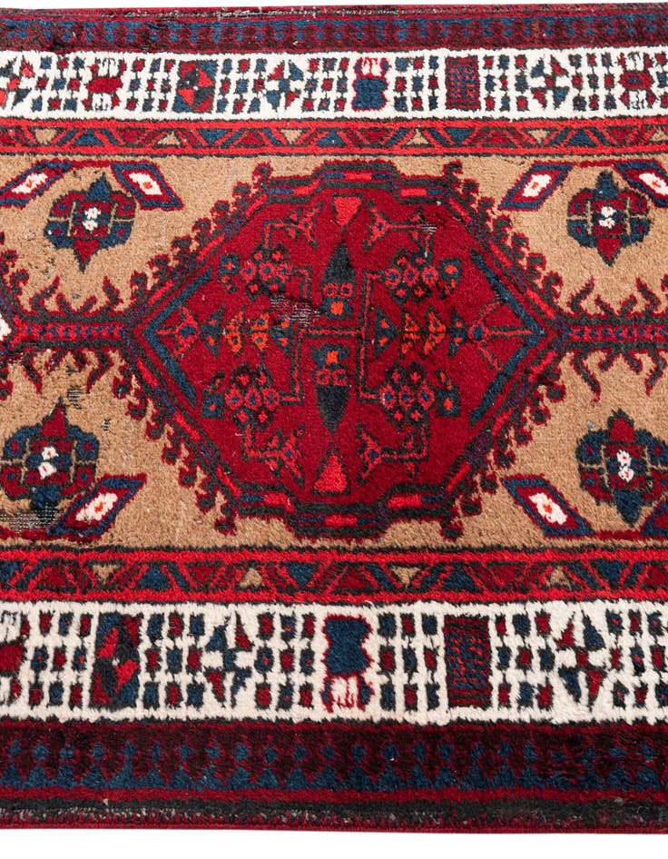 Detail image of 3' 4 x 11'  Hand Knotted Meshkin Persian Wool Runner Rug