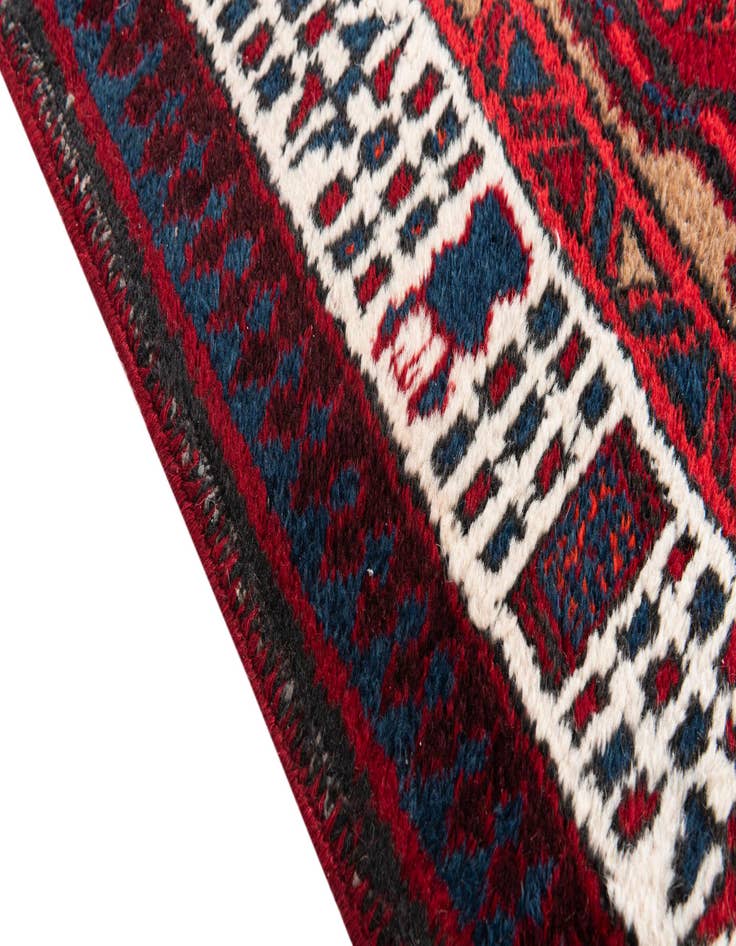 Detail image of 3' 4 x 11'  Hand Knotted Meshkin Persian Wool Runner Rug