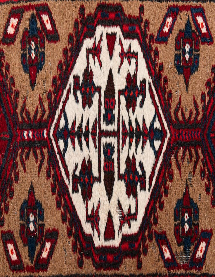 Detail image of 3' 4 x 11'  Hand Knotted Meshkin Persian Wool Runner Rug