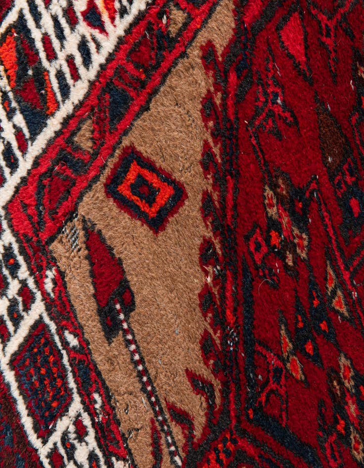 Detail image of 3' 4 x 11'  Hand Knotted Meshkin Persian Wool Runner Rug