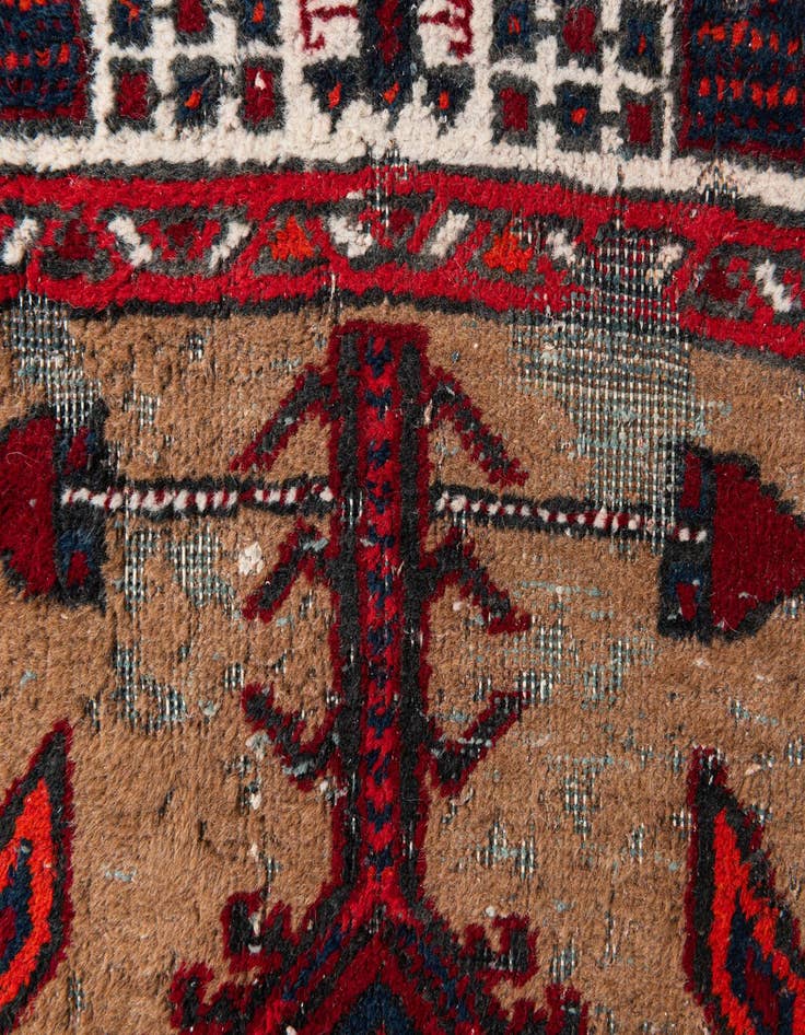 Detail image of 3' 4 x 11'  Hand Knotted Meshkin Persian Wool Runner Rug