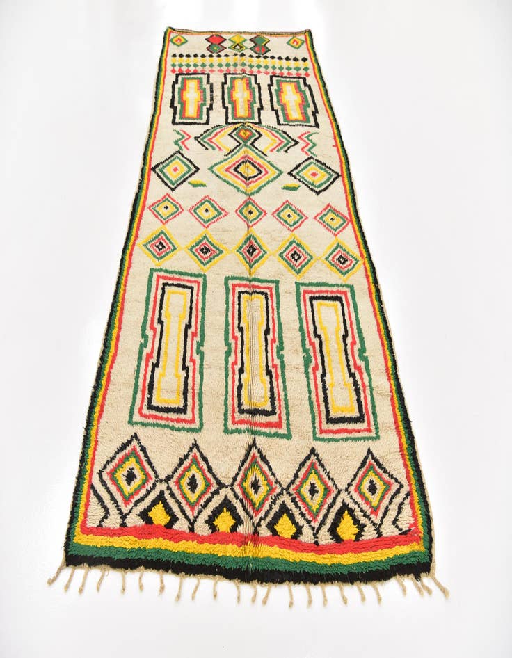 Detail image of 5' 3 x 11' 2  Hand Knotted Moroccan Wool Runner Rug