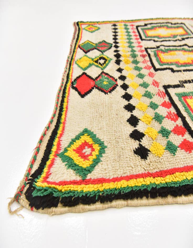 Detail image of 5' 3 x 11' 2  Hand Knotted Moroccan Wool Runner Rug