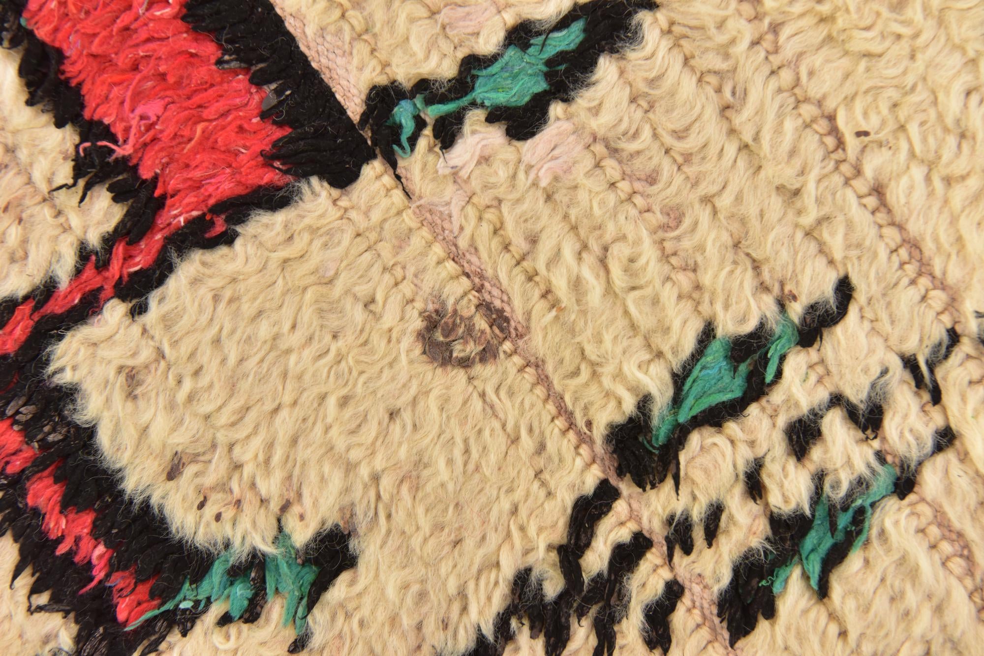 3' 10 x 8' 2 Hand Knotted Moroccan Wool Runner Rug