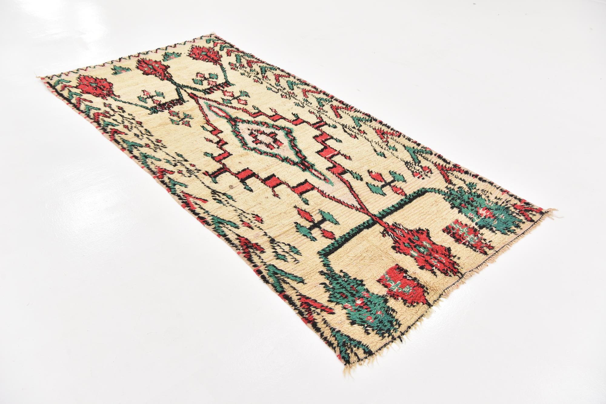 3' 10 x 8' 2 Hand Knotted Moroccan Wool Runner Rug