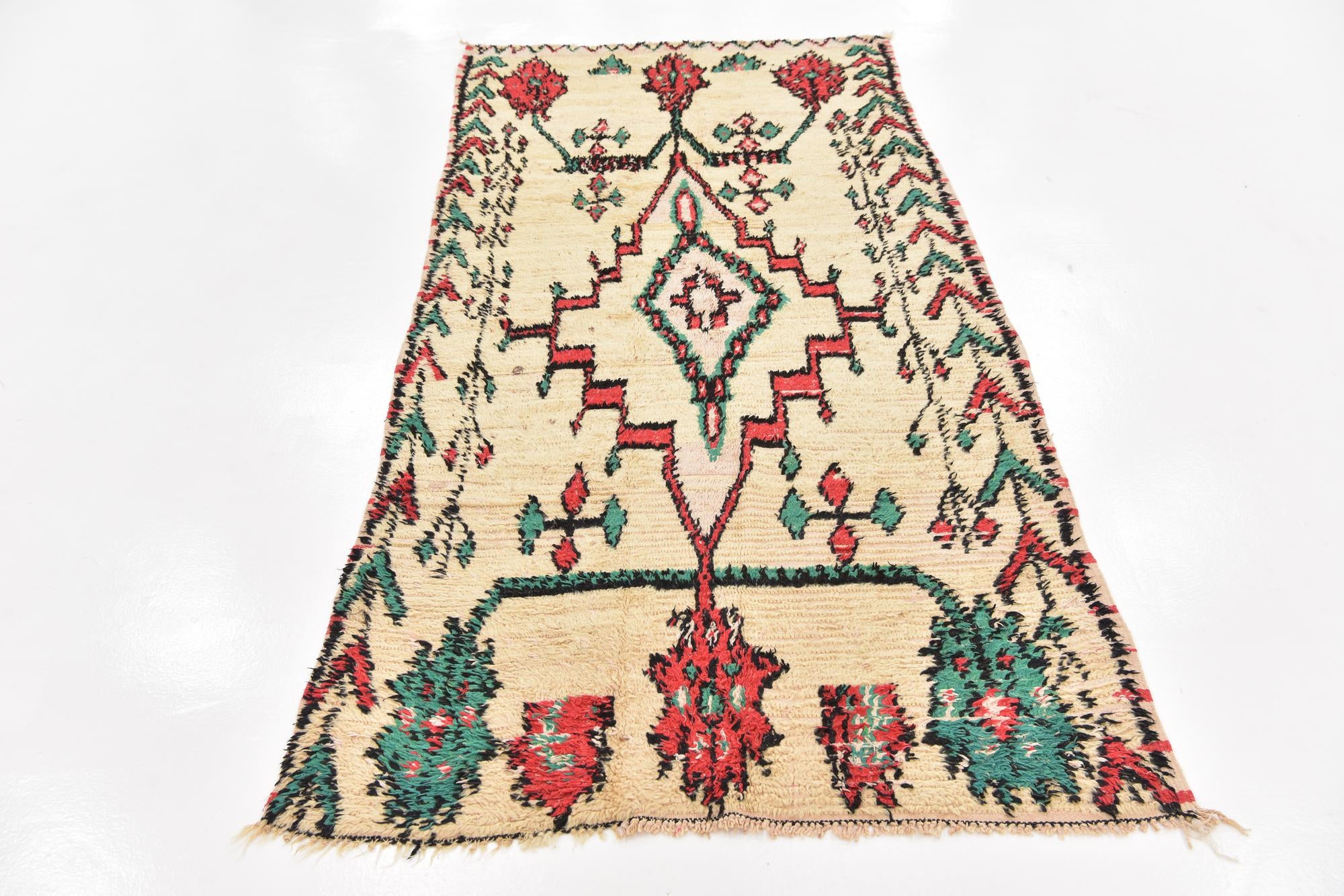 3' 10 x 8' 2 Hand Knotted Moroccan Wool Runner Rug