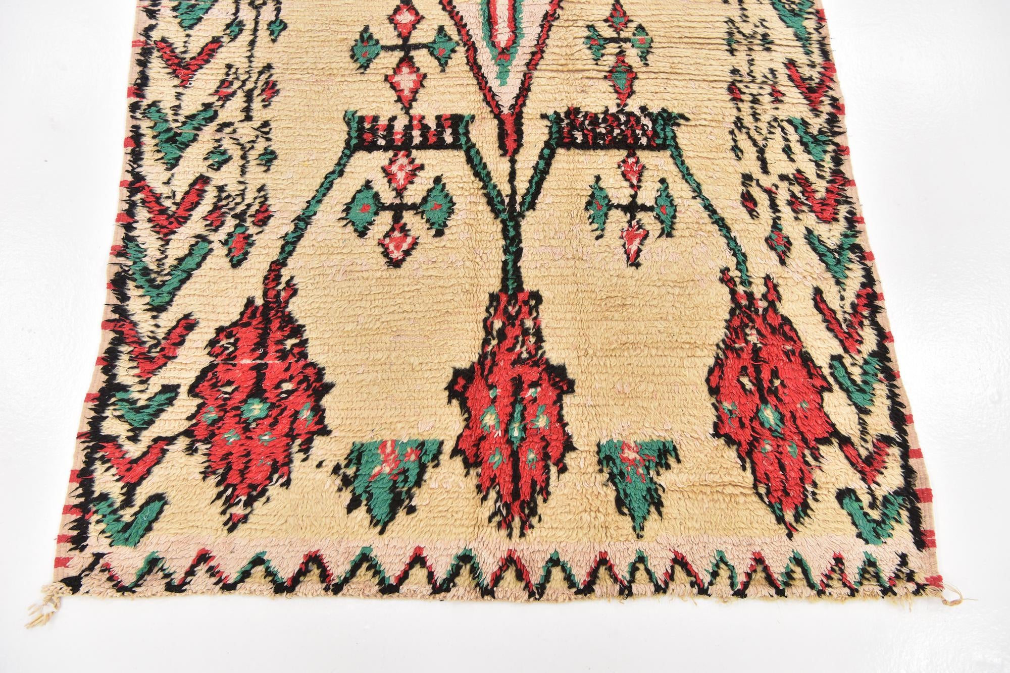 3' 10 x 8' 2 Hand Knotted Moroccan Wool Runner Rug