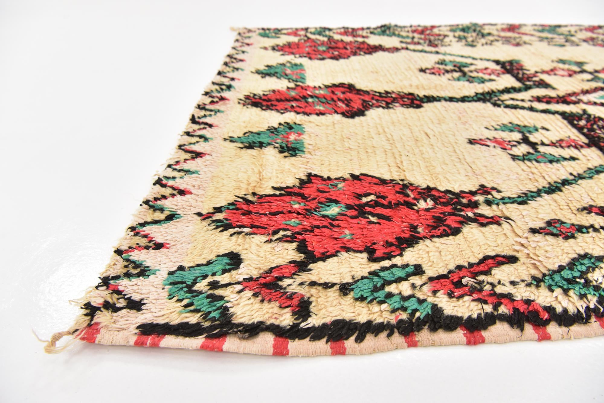 3' 10 x 8' 2 Hand Knotted Moroccan Wool Runner Rug