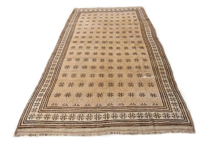 Detail image of 4' 8 x 9' 8 Hand Knotted Moroccan Wool Runner Rug