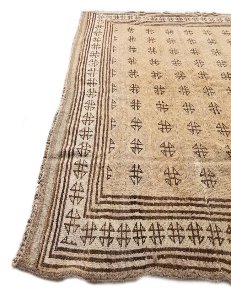 Detail image of 4' 8 x 9' 8 Hand Knotted Moroccan Wool Runner Rug