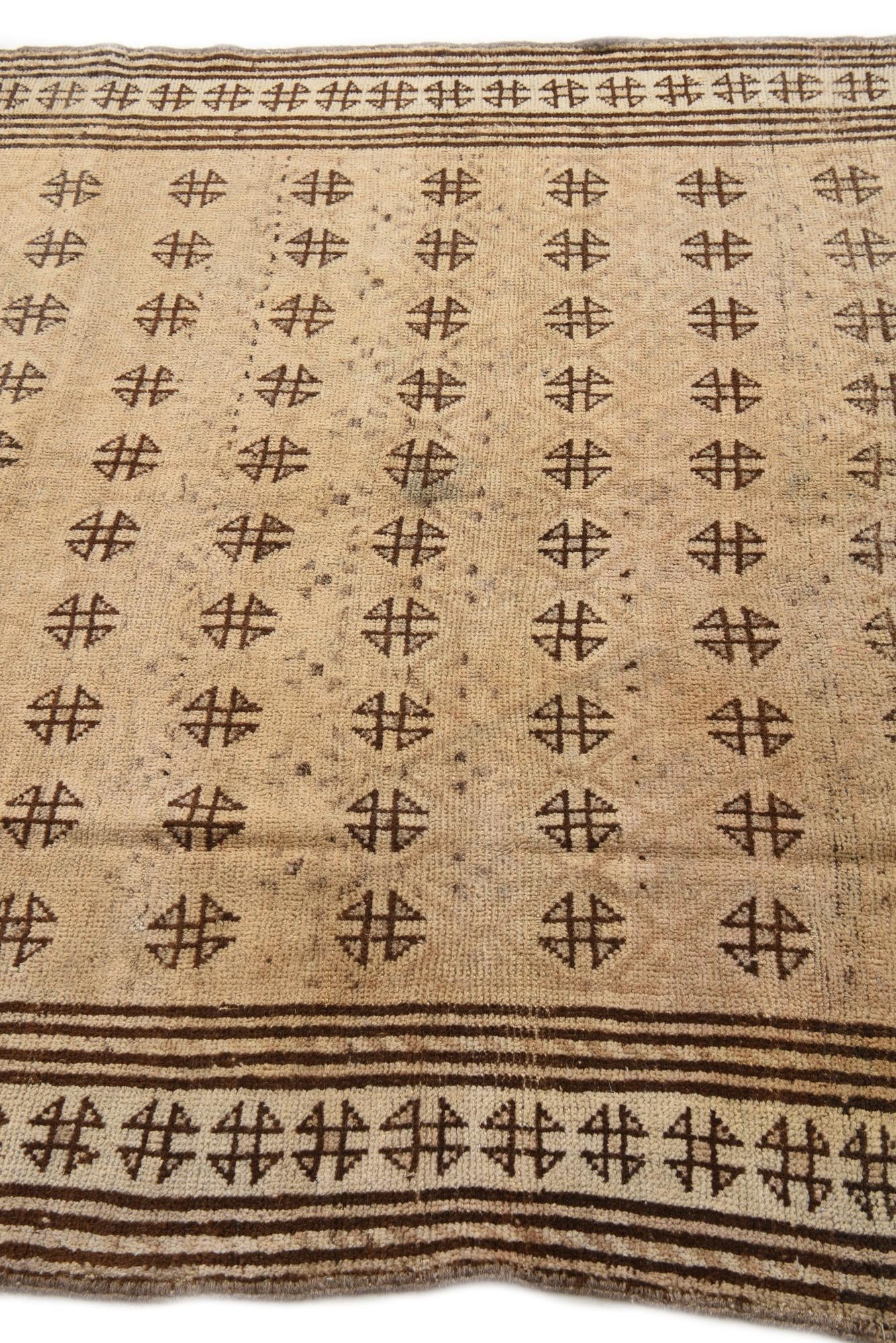 4' 8 x 9' 8 Hand Knotted Moroccan Wool Runner Rug