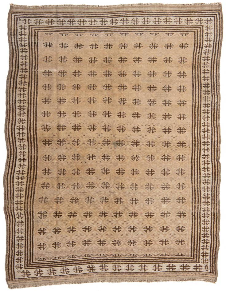 Detail image of 4' 8 x 9' 8 Hand Knotted Moroccan Wool Runner Rug