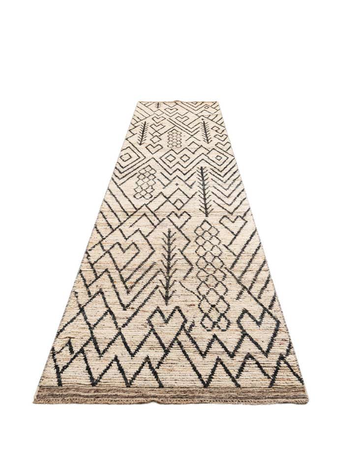3' 5 x 16' 3 Hand Knotted Moroccan Wool Runner Rug