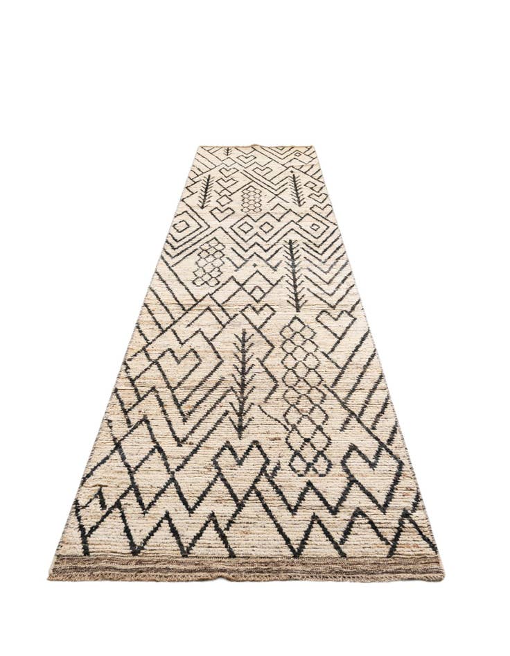 Detail image of 3' 5 x 16' 3 Hand Knotted Moroccan Wool Runner Rug