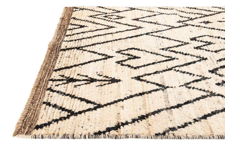 Detail image of 3' 5 x 16' 3 Hand Knotted Moroccan Wool Runner Rug