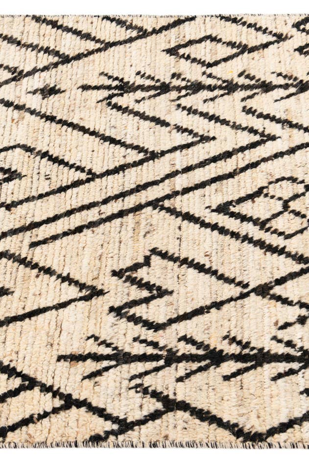 Detail image of 3' 5 x 16' 3 Hand Knotted Moroccan Wool Runner Rug