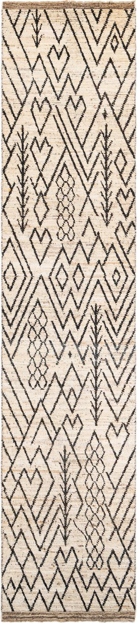 3' 5 x 16' 3 Hand Knotted Moroccan Wool Runner Rug