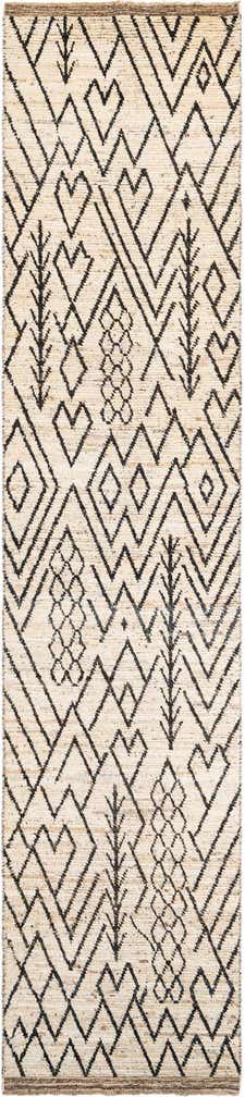 3' 5 x 16' 3 Hand Knotted Moroccan Wool Runner Rug