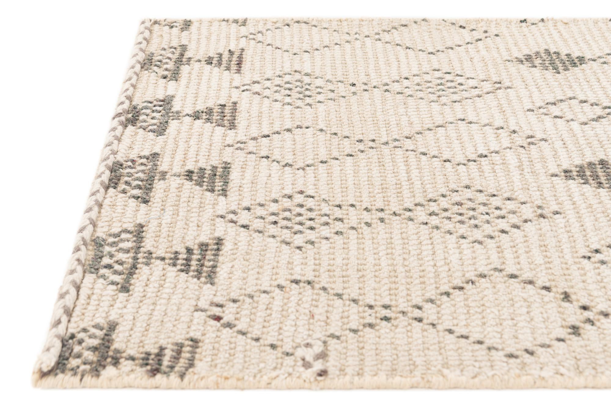 2' 8 x 10' 3 Hand Knotted Moroccan Wool Runner Rug