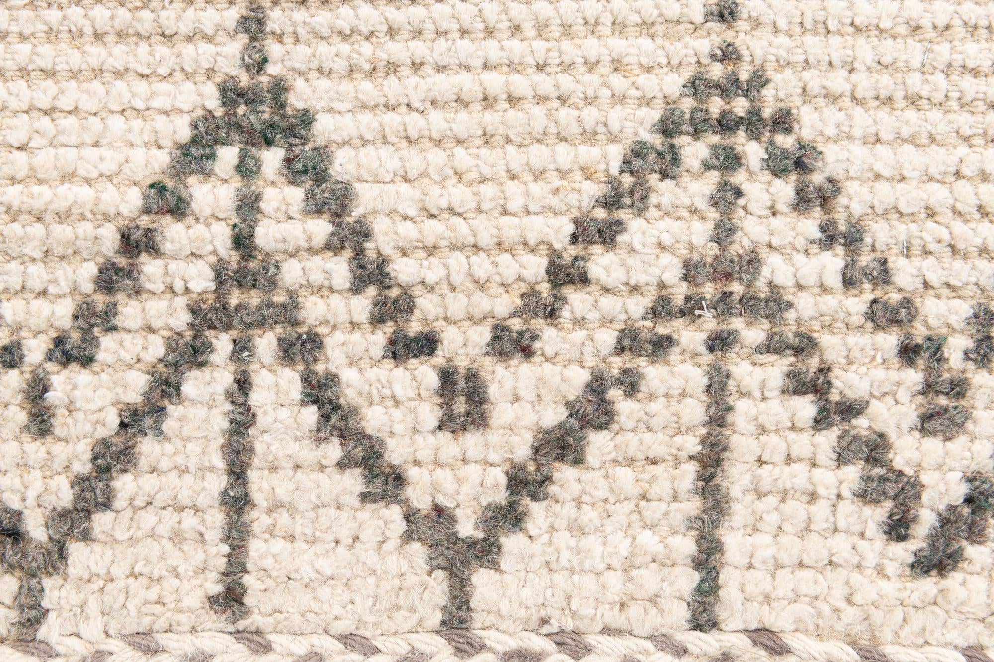 2' 8 x 10' 3 Hand Knotted Moroccan Wool Runner Rug