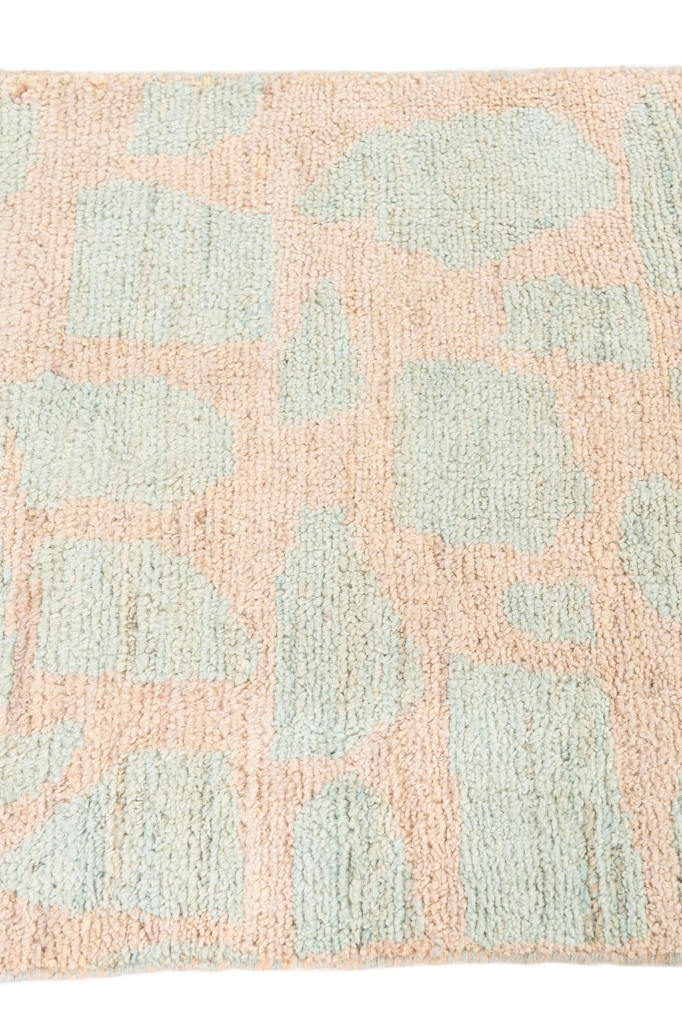 2' 4 x 9' 9 Hand Knotted Moroccan Wool Runner Rug