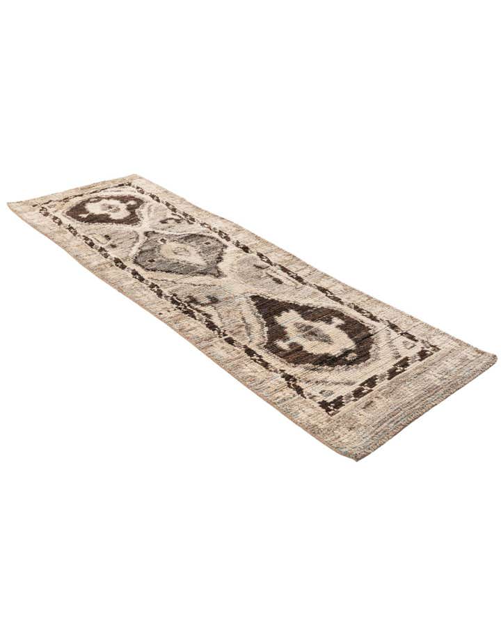 2' 8 x 8' Hand Knotted Moroccan Wool Runner Rug