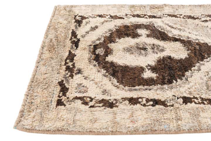 2' 8 x 8' Hand Knotted Moroccan Wool Runner Rug