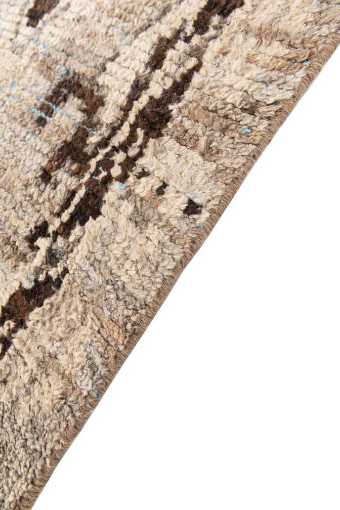 2' 8 x 8' Hand Knotted Moroccan Wool Runner Rug