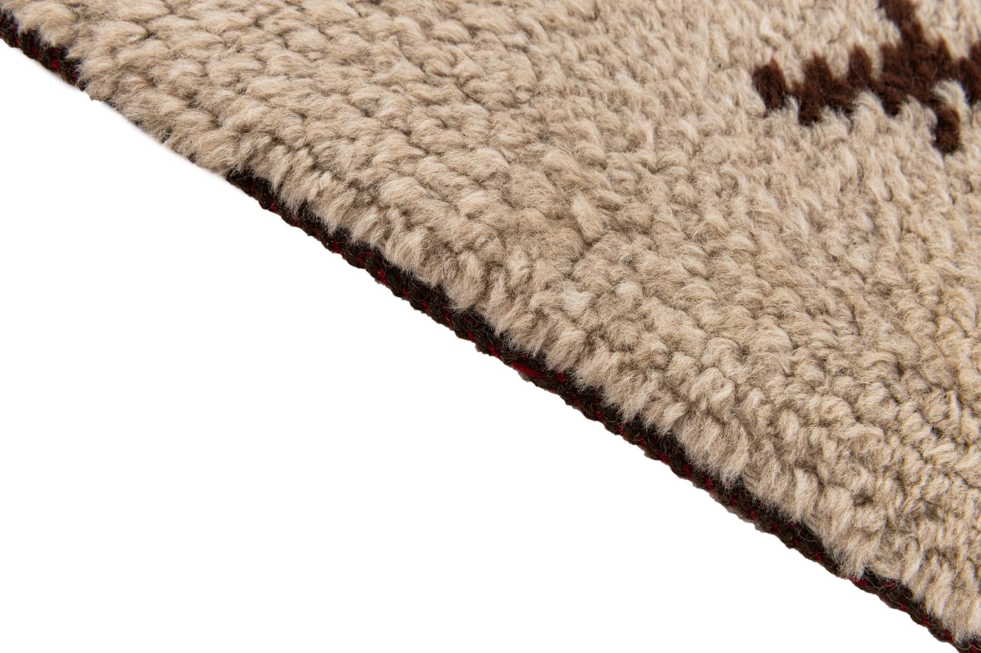 2' 9 x 11' 8 Hand Knotted Moroccan Wool Runner Rug