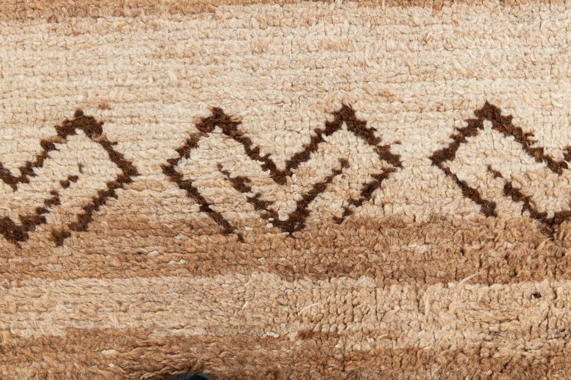 6' 8 x 13' 6 Hand Knotted Moroccan Wool Runner Rug