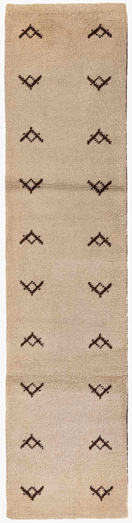 2' 9 x 11' 8  Hand Knotted Moroccan Wool Runner Rug