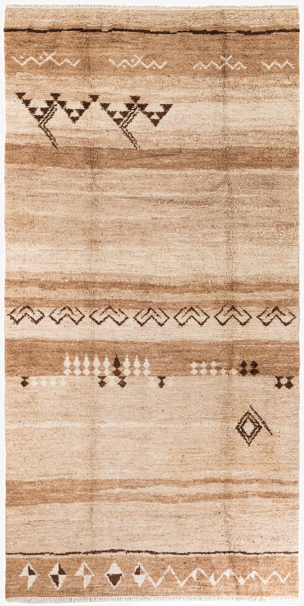 6' 8 x 13' 6  Hand Knotted Moroccan Wool Runner Rug