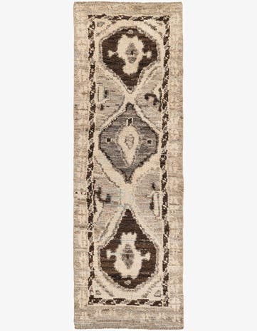2' 8 x 8' Hand Knotted Moroccan Wool Runner Rug