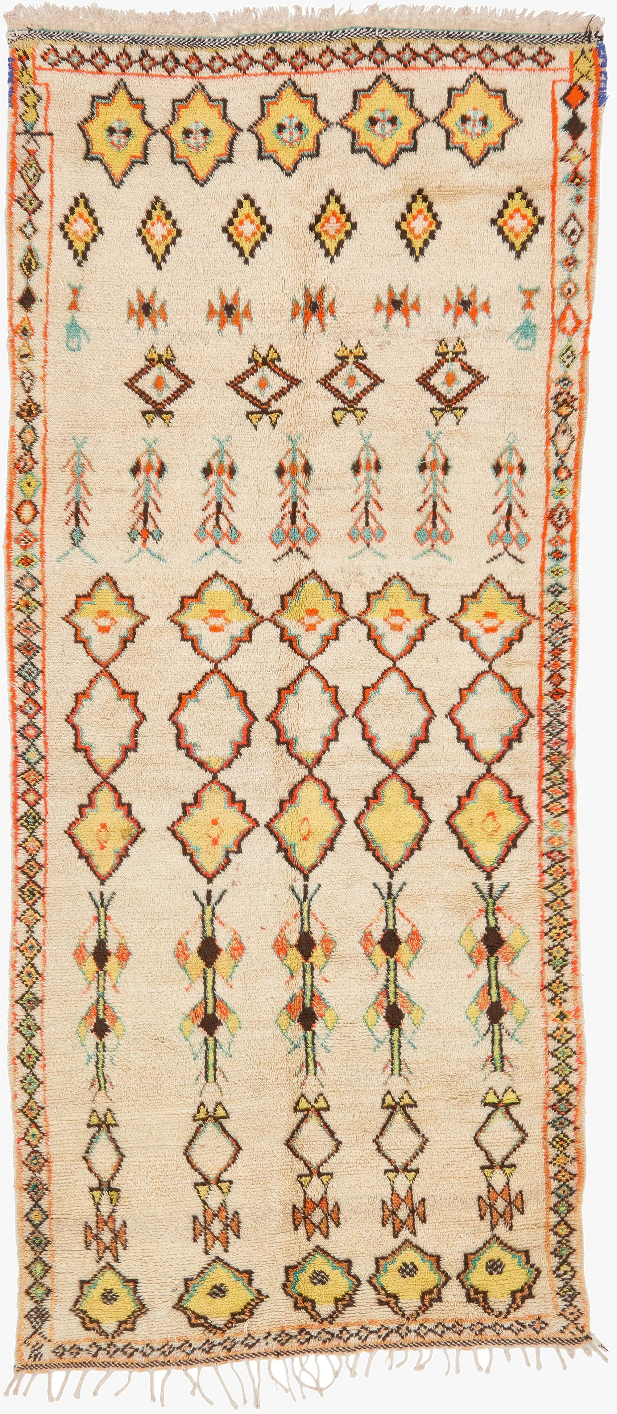 4' 10 x 10' 10  Hand Knotted Moroccan Wool Runner Rug