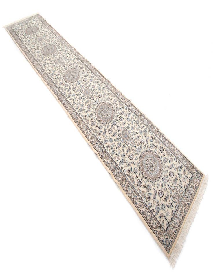 Detail image of 3' 3 x 17' 7  Hand Knotted Nain Persian Wool Runner Rug