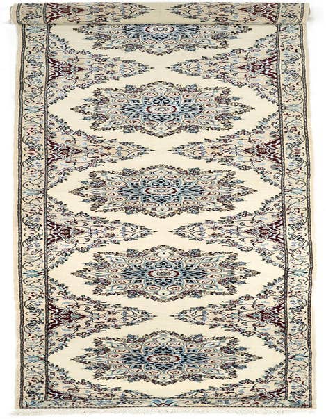 Detail image of 3' 3 x 19' 1 Hand Knotted Nain Persian Wool Runner Rug