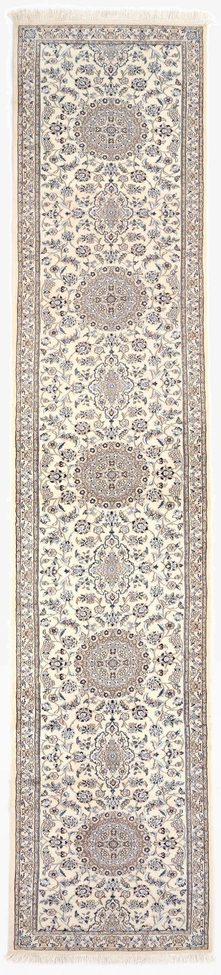 3' 3 x 17' 7  Hand Knotted Nain Persian Wool Runner Rug