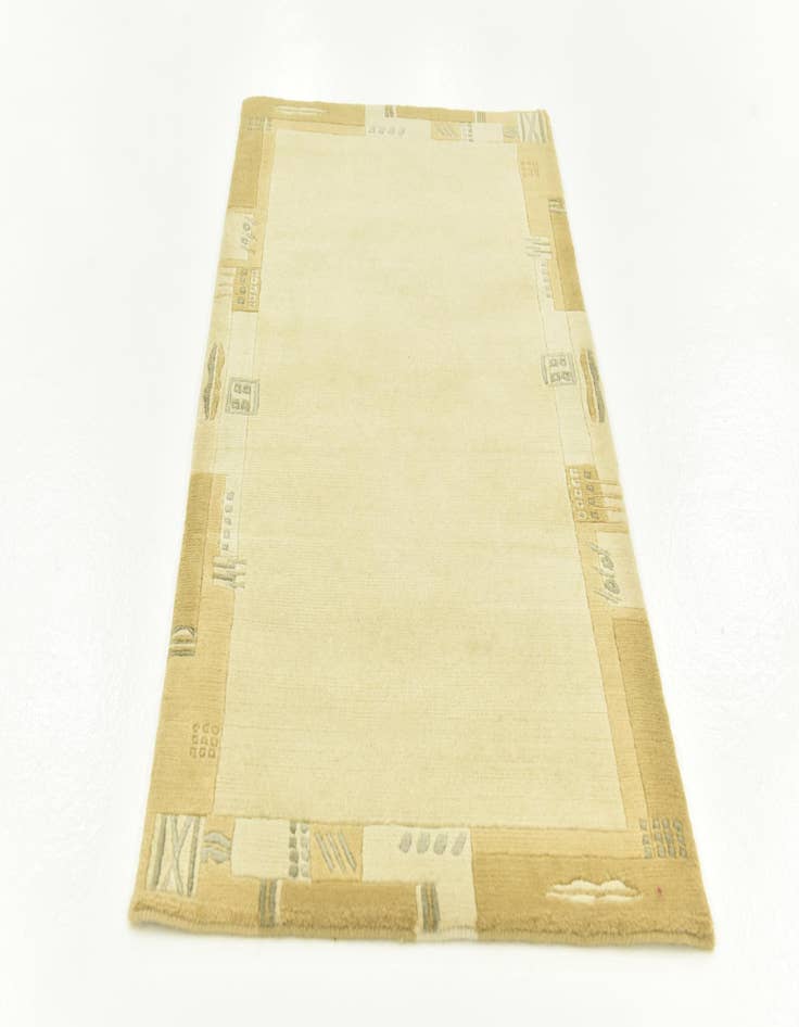 Detail image of 2' 6 x 4' 7 Hand Knotted Nepal Wool Runner Rug