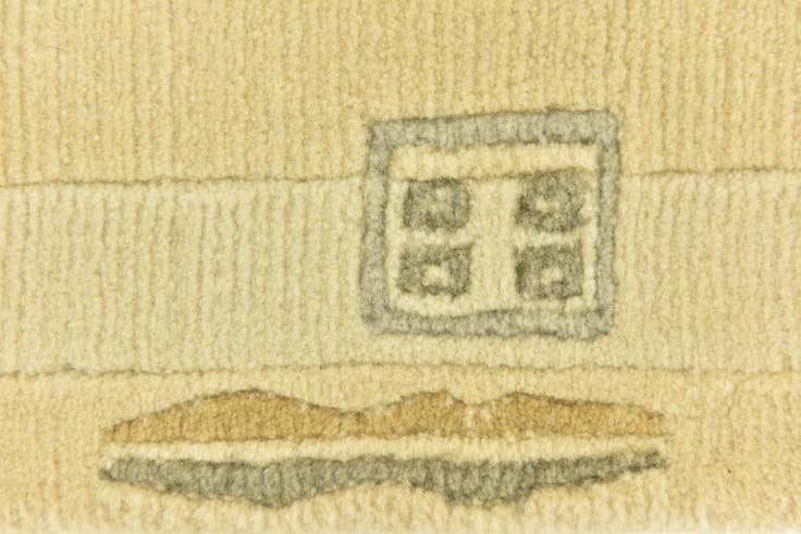 Detail image of 2' 6 x 4' 7 Hand Knotted Nepal Wool Runner Rug
