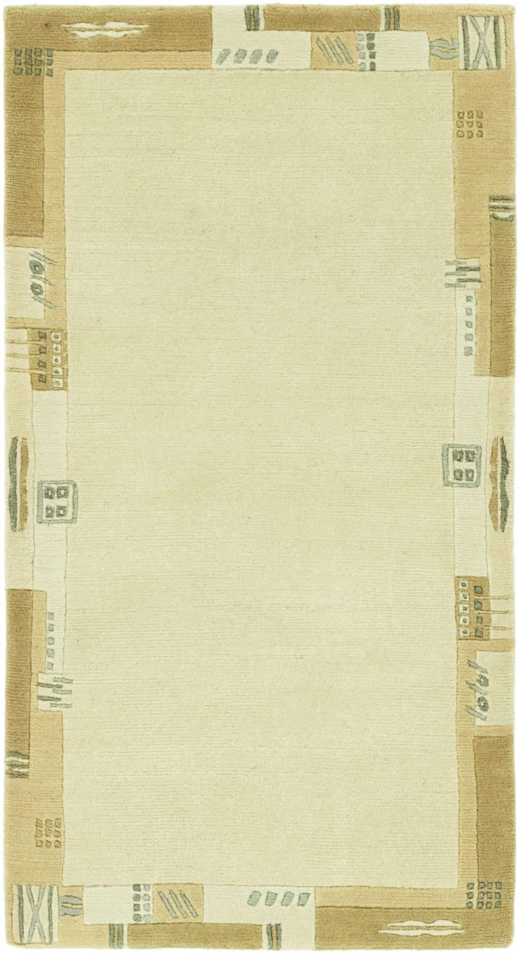2' 6 x 4' 7 Hand Knotted Nepal Wool Runner Rug