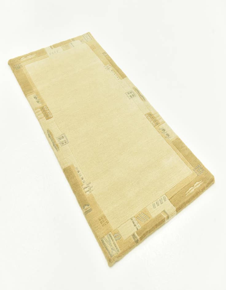 Detail image of 2' 4 x 4' 7  Hand Knotted Nepal Wool Runner Rug