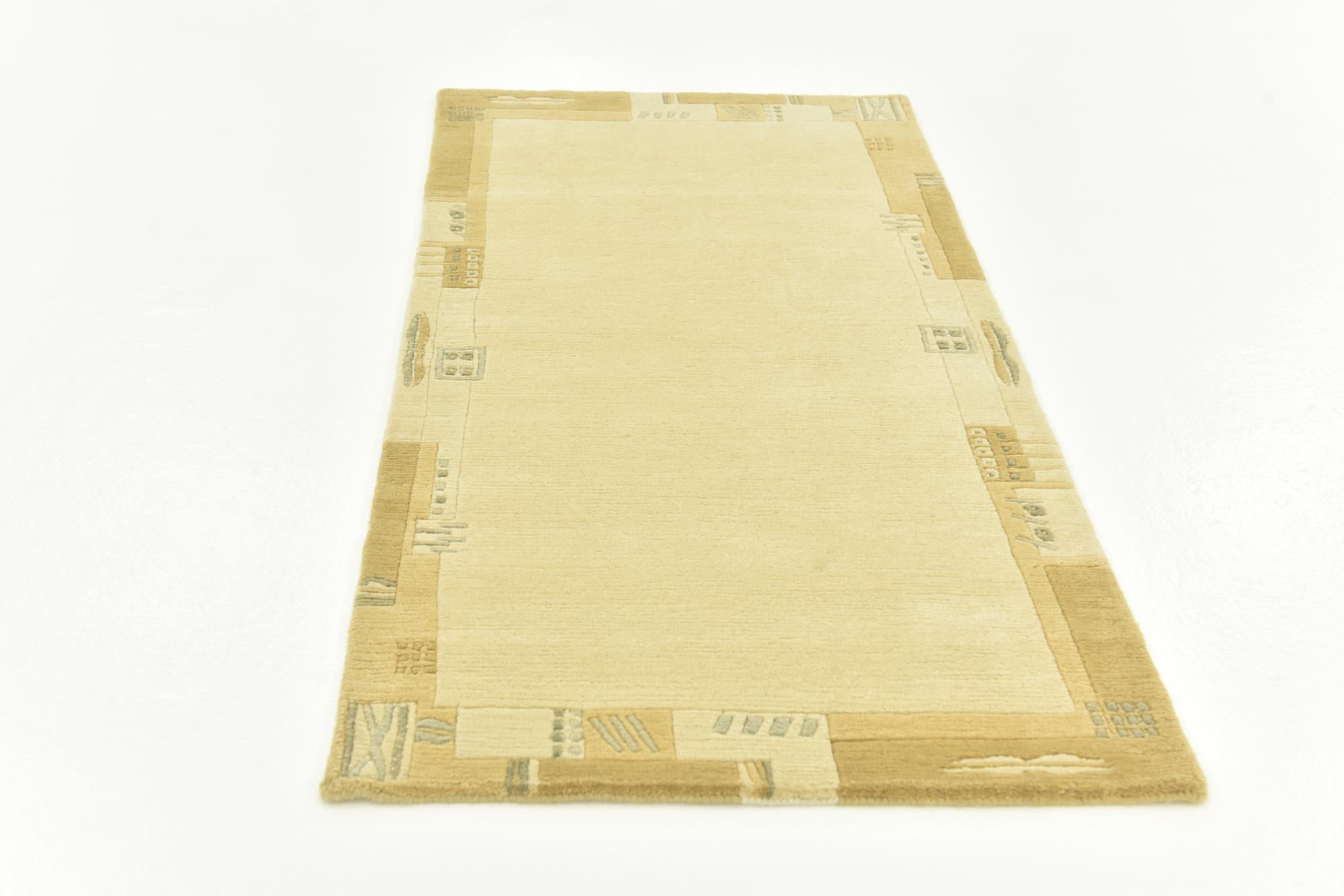 2' 4 x 4' 7 Hand Knotted Nepal Wool Runner Rug