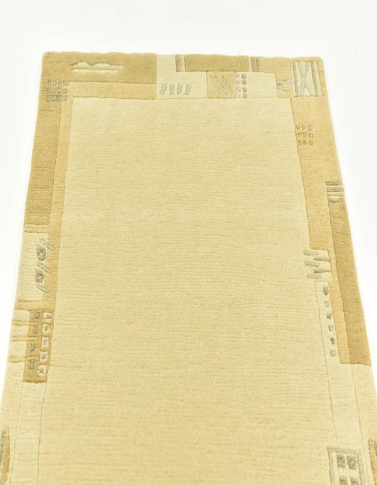 Detail image of 2' 4 x 4' 7  Hand Knotted Nepal Wool Runner Rug